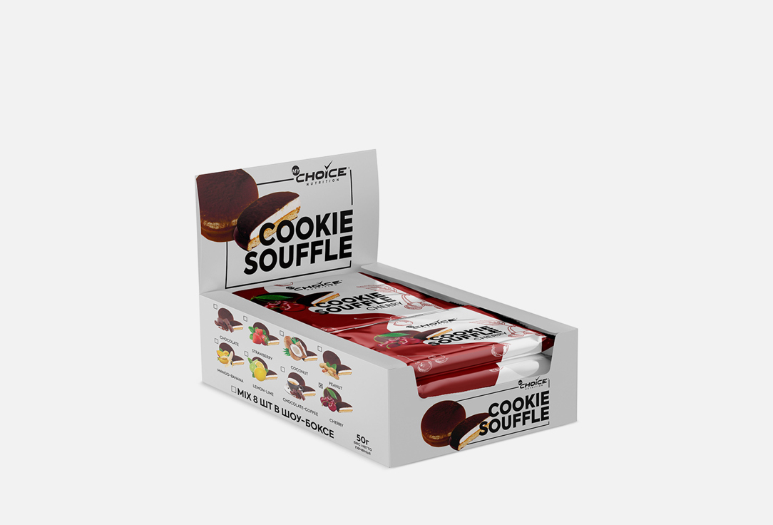Протеиновое печенье со вкусом вишни 9шт х 50гр MYCHOICE NUTRITION Cookie souffle 9 шт