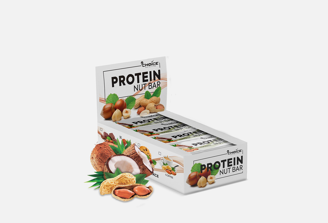 Протеиновые батончики со вкусом Кокоса 20 шт х 40гр MYCHOICE NUTRITION Protein nut bar 20 шт цена и фото