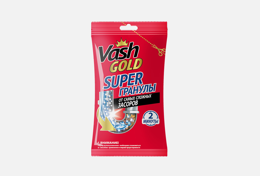 

Средство для прочистки труб гранулированное VASH GOLD, Super гранулы 70 г