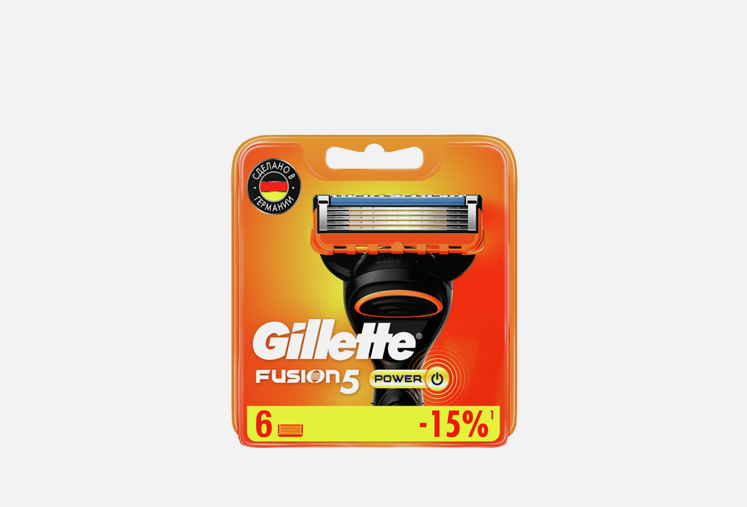 сменные кассеты для бритв 6 шт GILLETTE GILLETTE FUSION POWER 6 шт цена и фото