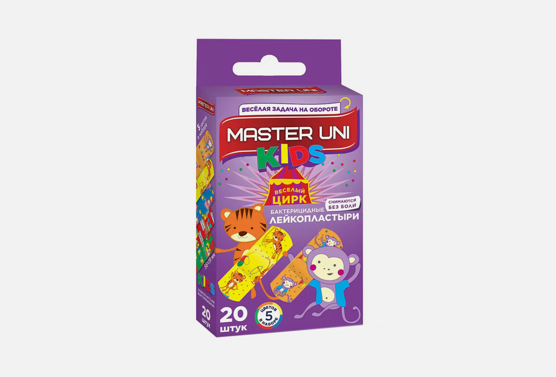 Изображение товара Лейкопластырь бактерицидный MASTER UNI на полимерной основе с рисунками