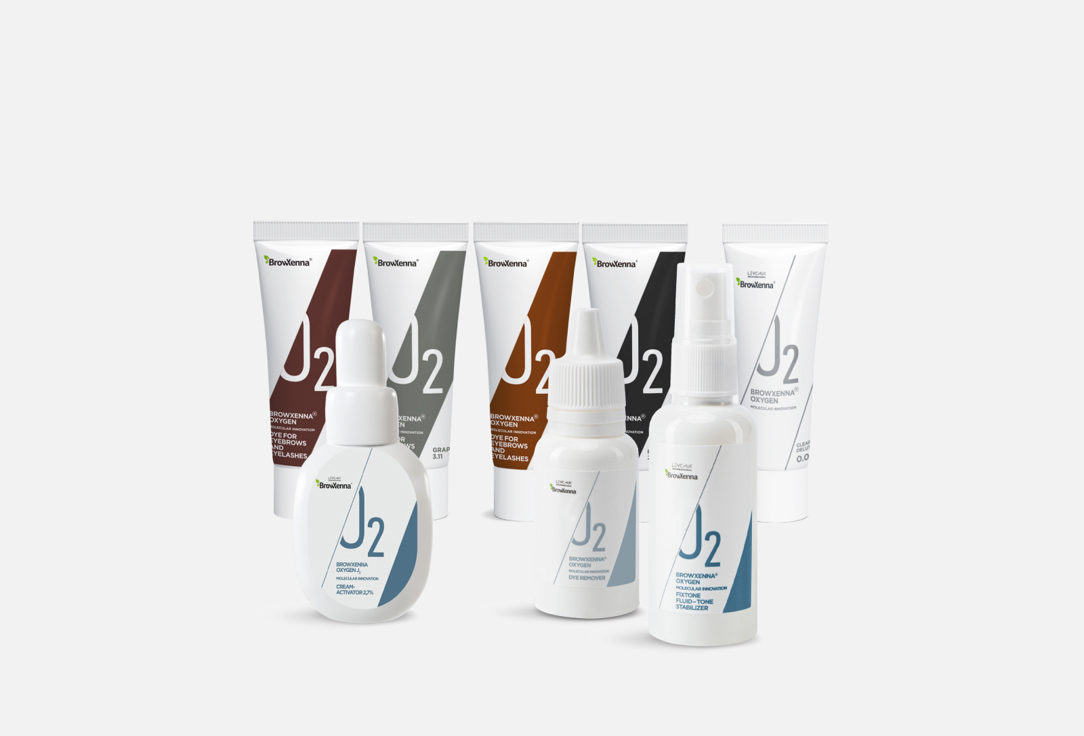 Изображение товара Набор "Система умного окрашивания для бровей и ресниц" BrowXenna OXYGEN J2