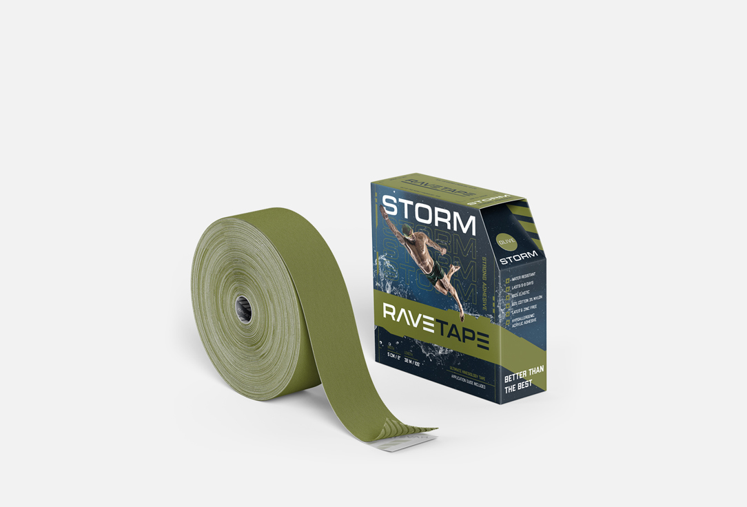 

Кинезиотейп RAVETAPE, STORM 5X32 (OLIVE) 1 шт