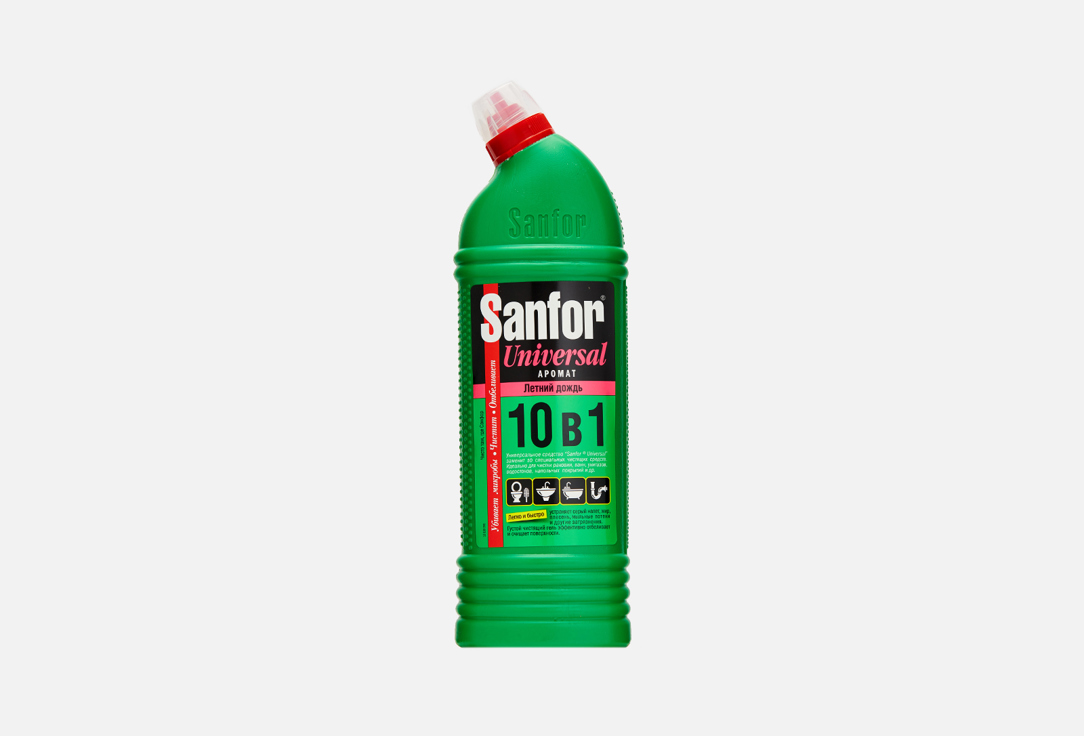 чистящее средство sanfor зеленое яблоко антимикробный гель универсальное 750 мл чистящее средство Универсальное SANFOR Летний дождь 1000 мл