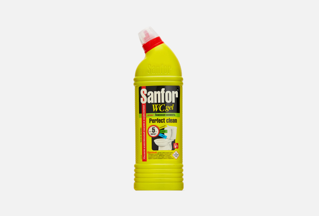 WС гель SANFOR Лимонная свежесть 750 мл средство чистящее для ванн sanfor лимонная свежесть гель 750 мл