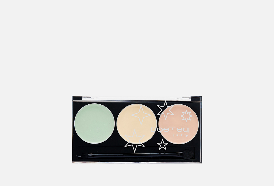 Изображение товара Профессиональная палетка для цветокоррекции Poeteq TRIO с тремя кремовыми корректорами
