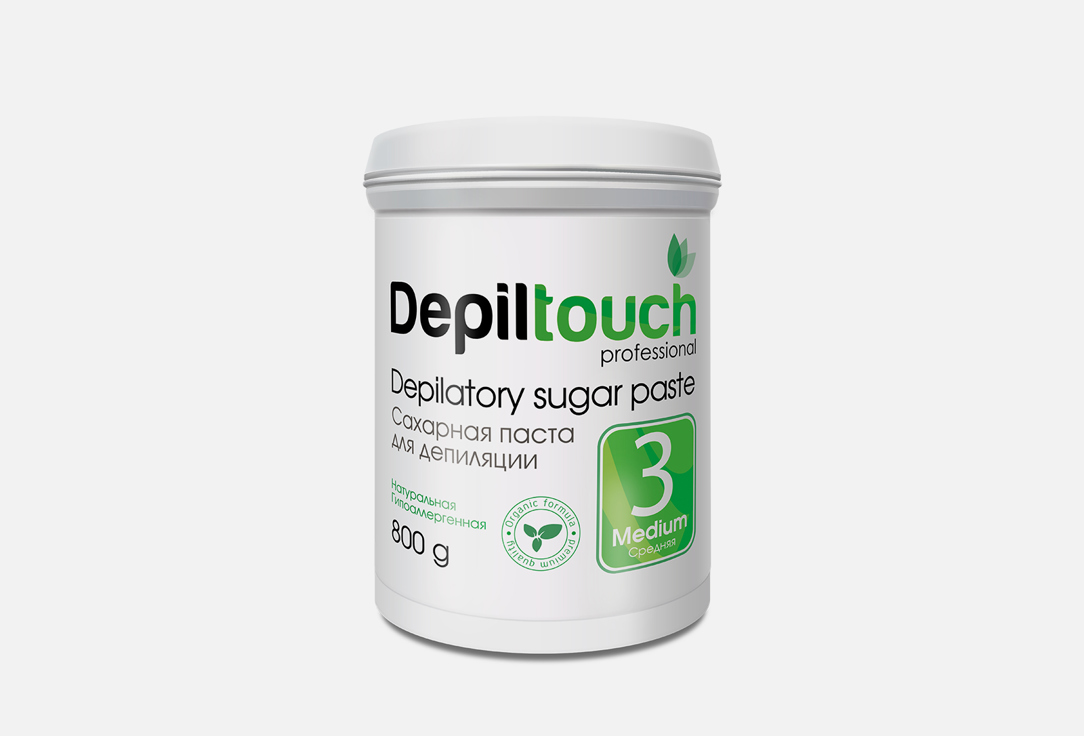 Сахарная паста для депиляции DEPILTOUCH PROFESSIONAL Depilatory Sugar Paste Medium №3 800 г depiltouch паста для шугаринга 3 средняя 1600 г средняя