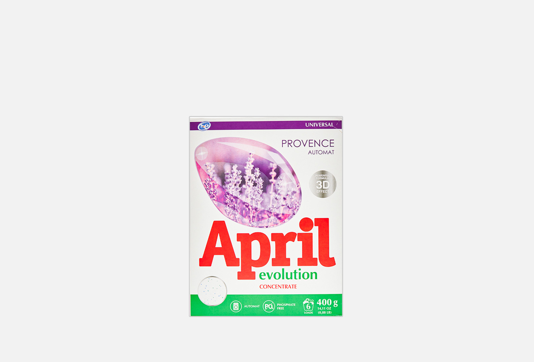 средства для стирки april evolution ecosolution гель для стирки универсальный Стиральный порошок APRIL Provence universal 400 г