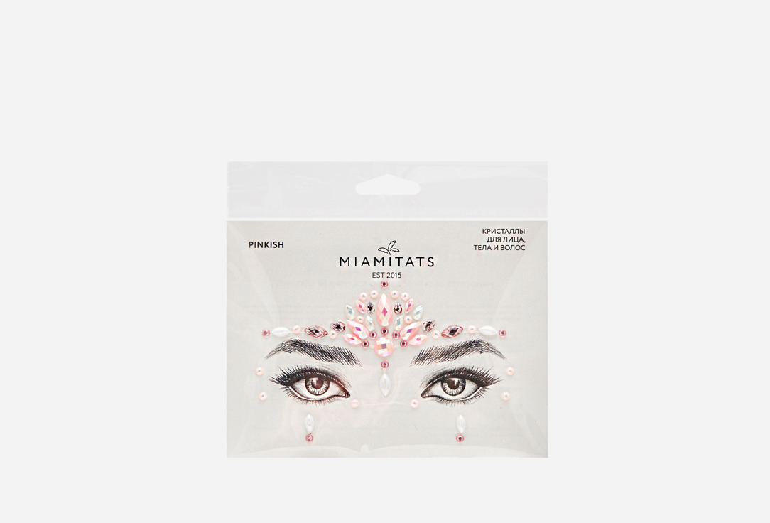 Кристаллы на клейком слое для лица MIAMITATS Pinkish 1 шт цена и фото