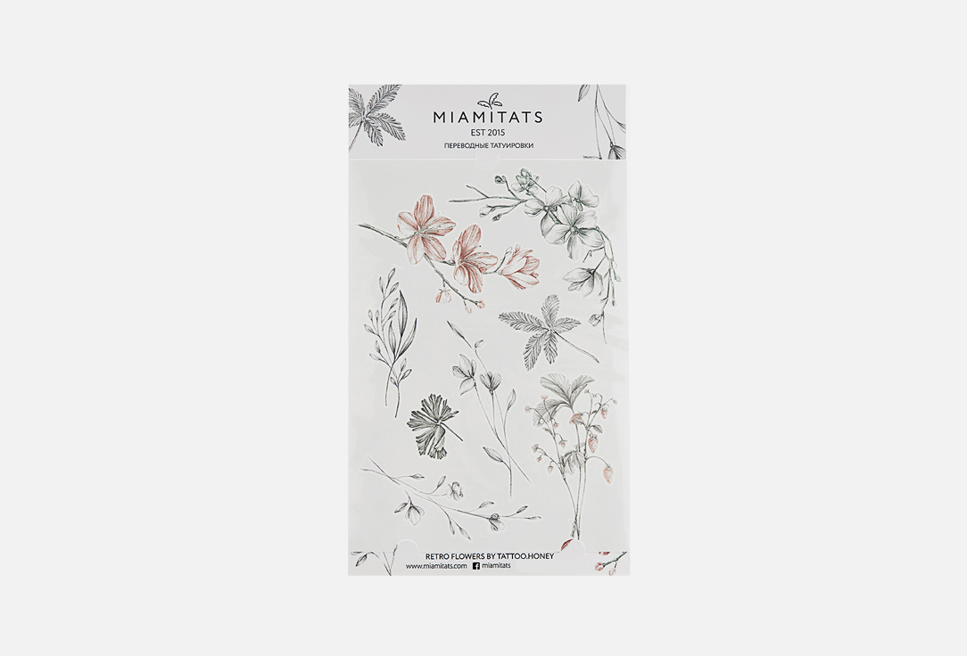 Переводные тату MIAMITATS Retro flowers by Tattoo.Honey (maxi) 