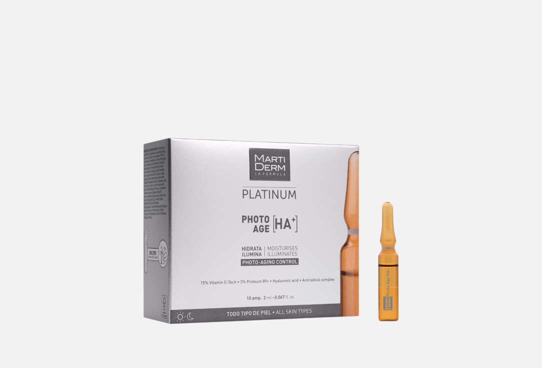 Изображение товара Ампулы коррекция фотостарения гиалуроновая кислота +, 10*2 мл MARTIDERM Platinum Photo-Age HA+