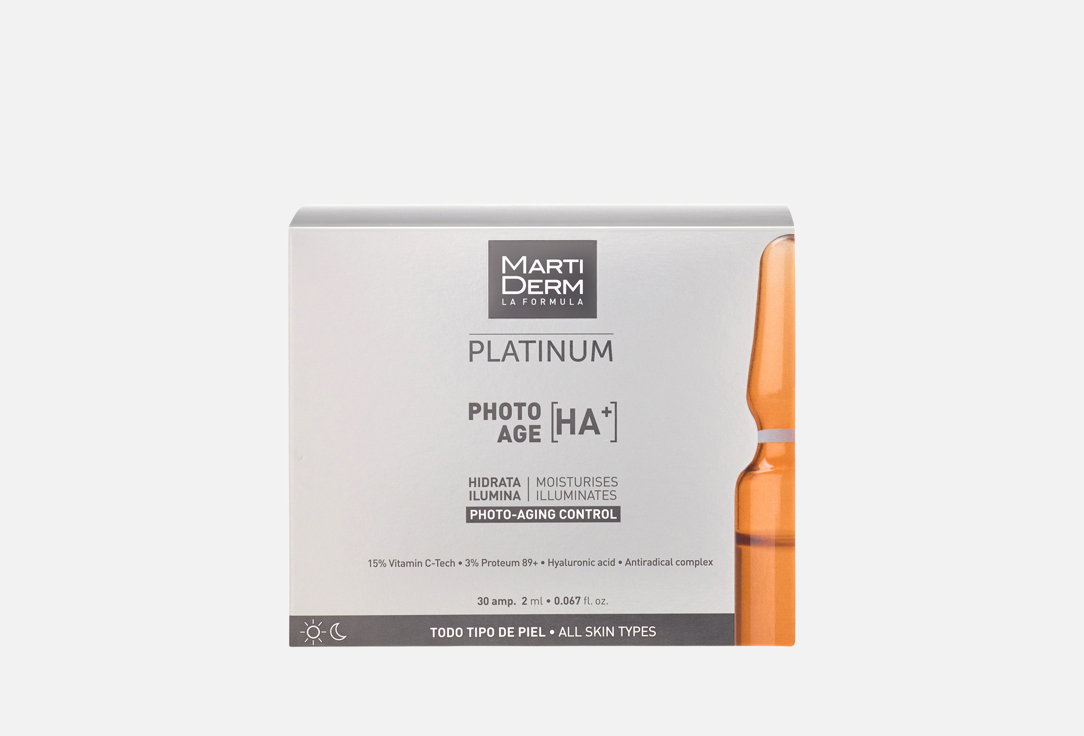 

Ампулы коррекция фотостарения гиалуроновая кислота +,30*2 мл MARTIDERM, Platinum Photo-Age HA+ 30 шт