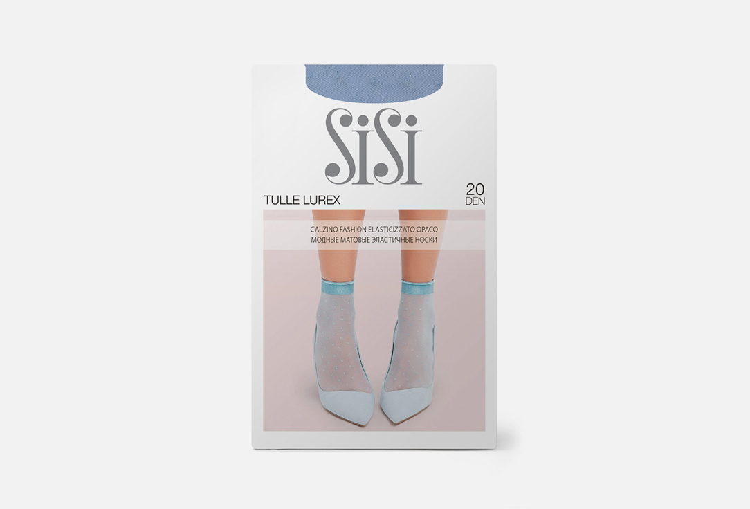Носки женские SISI Tulle lurex, blu chiaro тюль klassika 2 0 размер 280x260 см