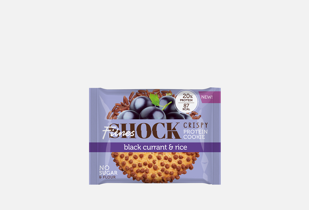 Печенье неглазированное  FitnesShock Черная смородина-рис 