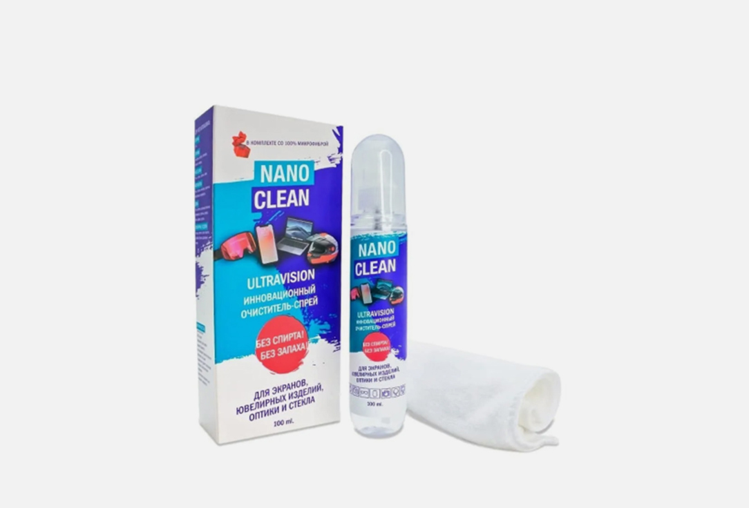 

Спрей очиститель для мониторов, стекол и зеркал NANOCLEAN, Ultravision 100 мл