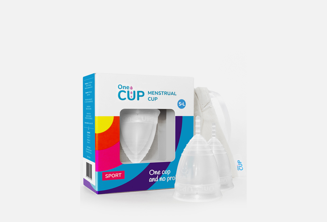 Набор менструальных чаш прозрачный, размеры S и L OneCUP SPORT 