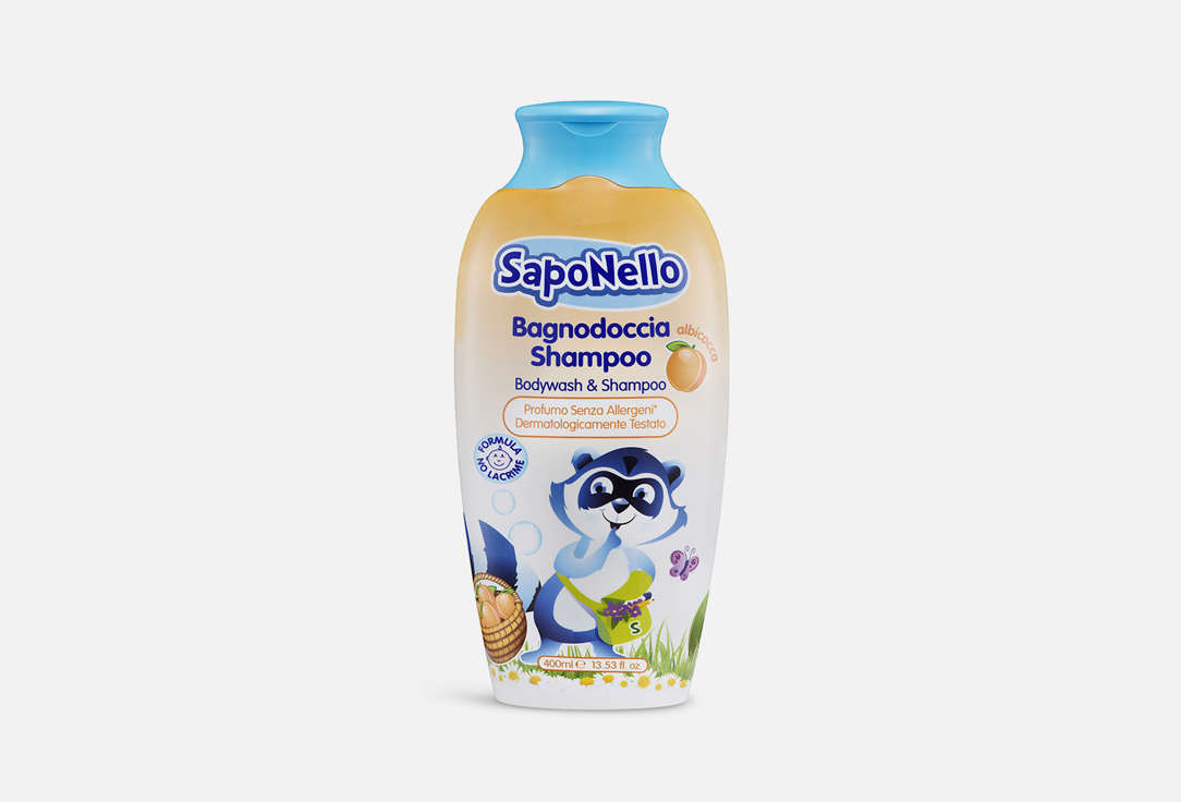 Средство для купания и мытья головы Абрикос SAPONELLO Bodywash & shampoo Apricot 400 мл средство для купания и мытья головы сахарная вата saponello bodywash