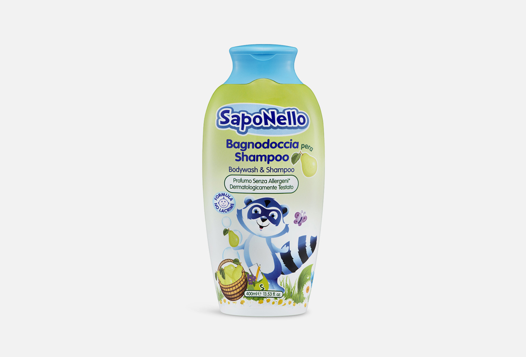Средство для купания и мытья головы Груша SAPONELLO Bodywash & shampoo Pear 400 мл средство для купания и мытья головы сахарная вата saponello bodywash
