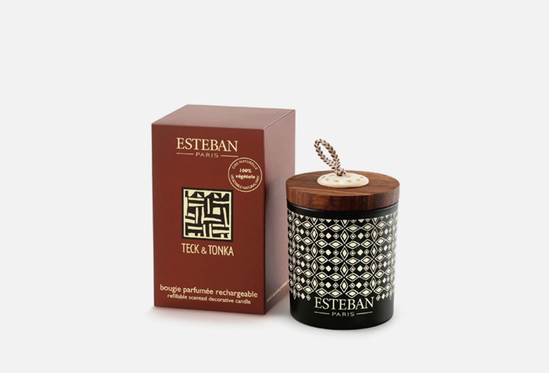 

Аромасвеча ESTEBAN PARIS PARFUMS, Refillable scented decorative candle tek and tonka 170 г