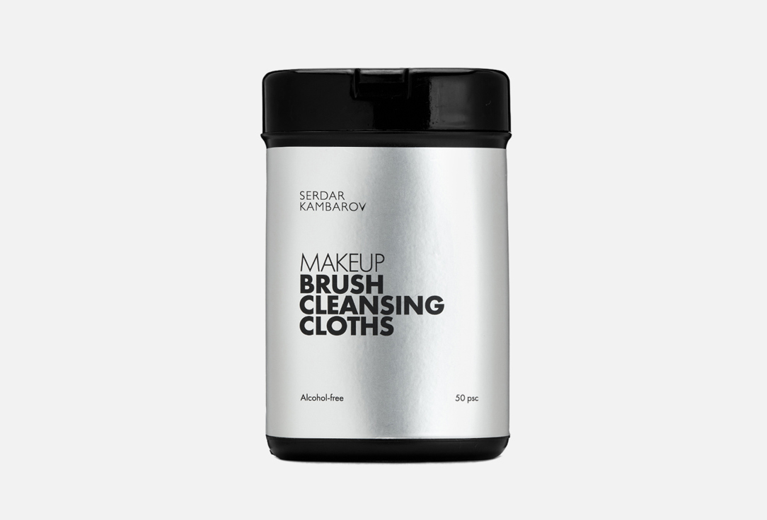 

Антибактериальные очищающие салфетки SERDAR KAMBAROV, Makeup Brush Cleansing Cloths Alcohol-Free 50 шт