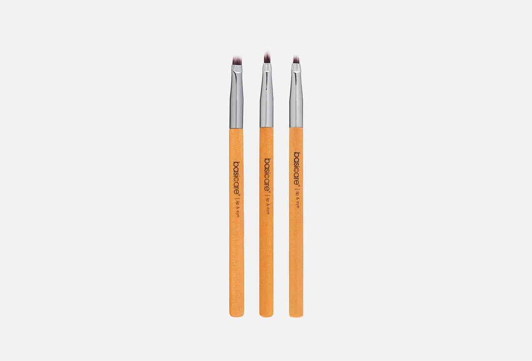 Набор кистей для губ и век BASICARE 3 LIP & EYE ARTIST BRUSHES 3 шт