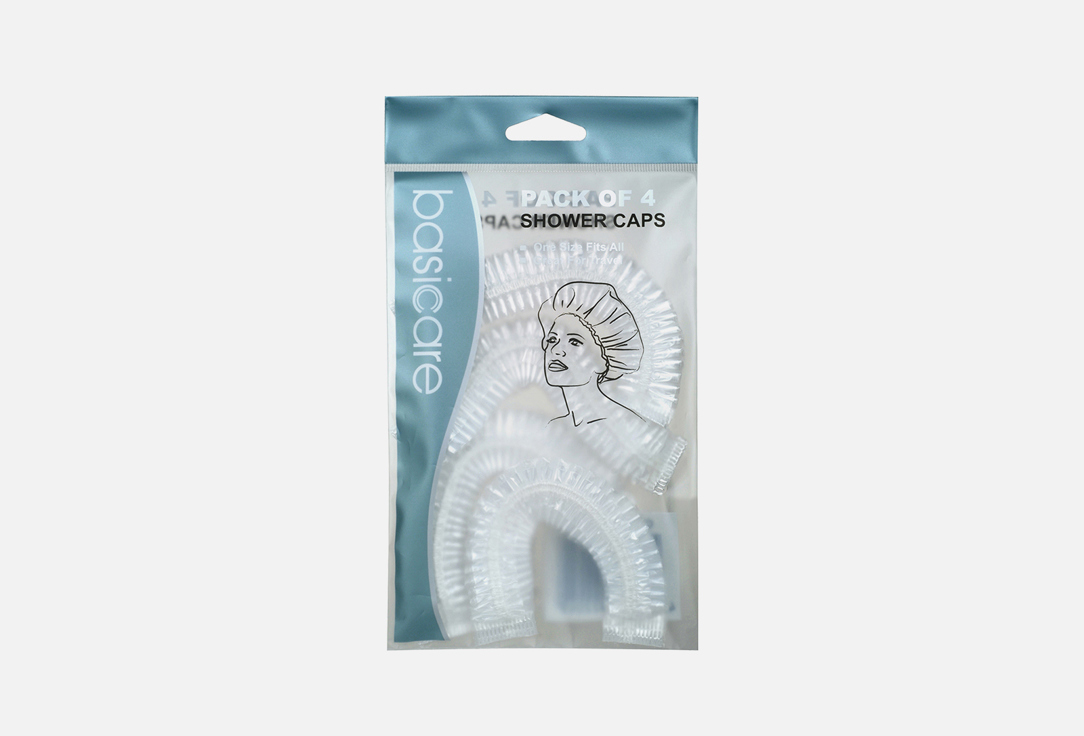 Изображение товара Шапочка для душа BASICARE PACK OF 4 SHOWER CAPS