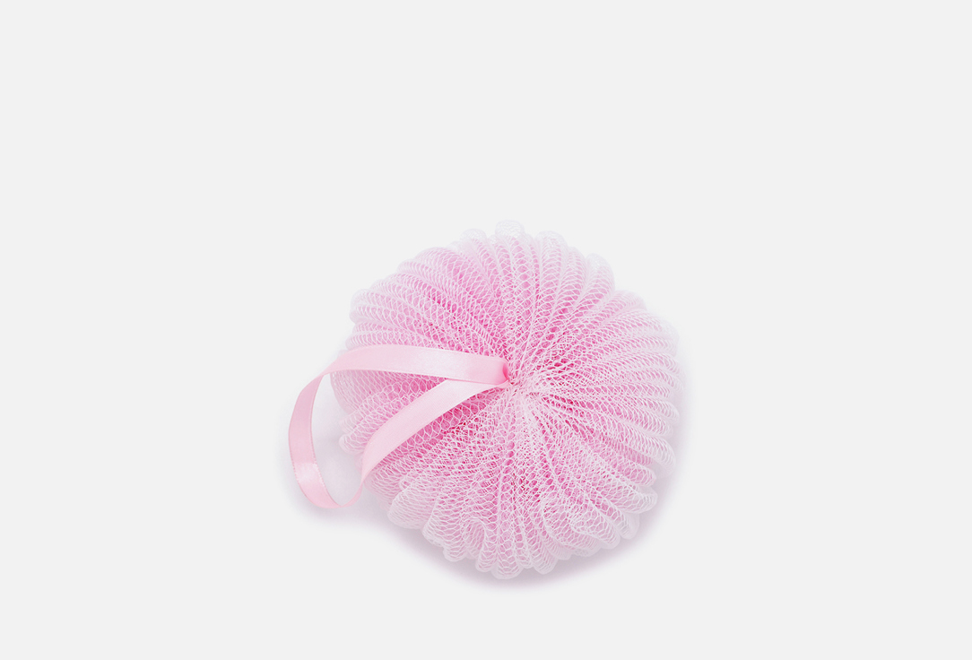 Мочалка со шнуром розовая BASICARE PUMPKIN BATH SPONGE WITH PINK RIBBON-PINK 1 шт