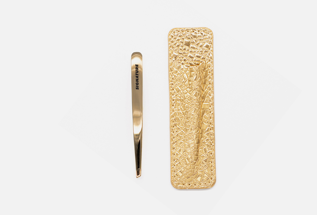 Пинцет со скошенными кончиками BASICARE SIGNATURE Gold 1 шт пинцет ножницы для бровей со скошенными кончиками basicare scissor tweezer 1 шт
