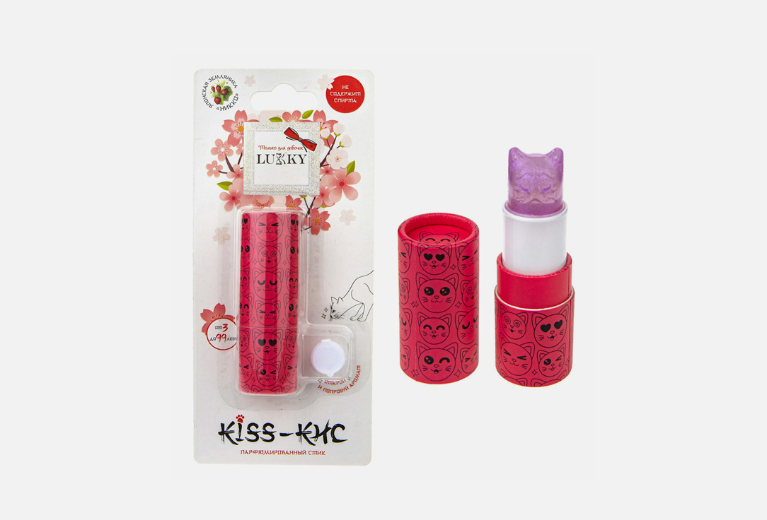 парфюмированный стик kiss кис японская земляника 5 гр т22236 Стик парфюмированный LUKKY Stick Perfumed Kiss-Kitty Japanese Strawberry 5 г