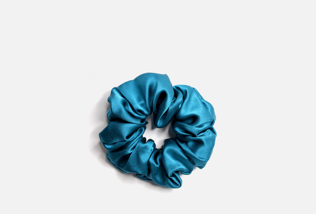 Изображение товара Шелковая резинка-скранч REAL SILK PEACOCK BLUE из натурального шелка для волос и аксессуаров