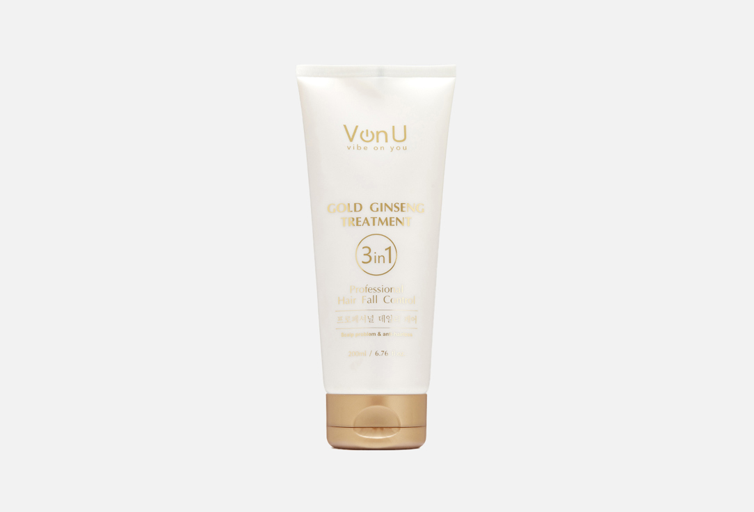 

Уход для волос с экстрактом золотого женьшеня VON U, Hair care with Golden Ginseng extract 200 мл