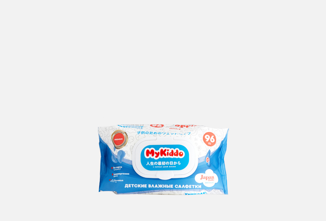 Салфетки влажные детские с пантенолом MYKIDDO Baby wet wipes with panthenol 96 шт цена и фото
