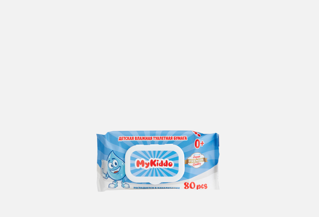 детская влажная туалетная бумага MYKIDDO Wet toilet paper 80 шт