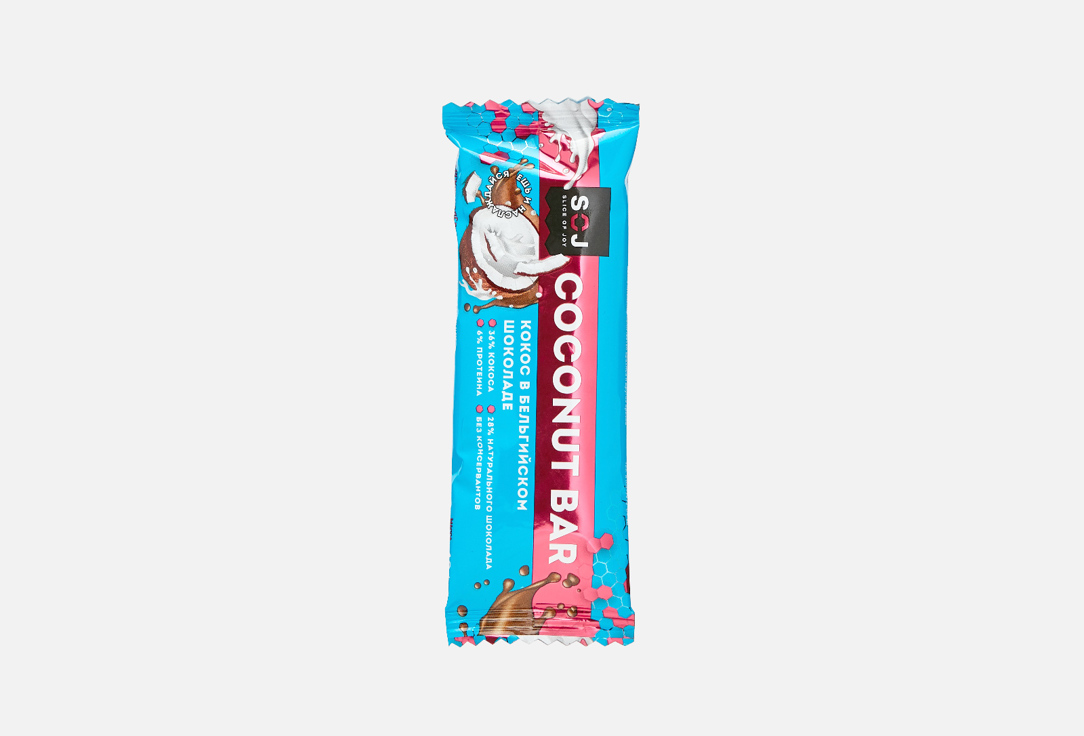 Кокосовый батончик с ванильно-сливочным вкусом в шоколаде SOJ Coconut bar 1 шт