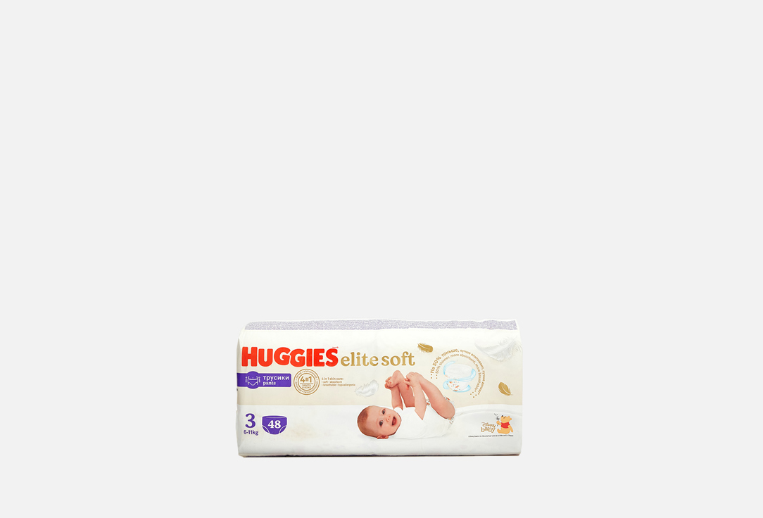 Трусики-подгузники HUGGIES Elite Soft 6-11 kg 48 шт подгузники huggies элит софт 2 4 6 кг 164 box шт new