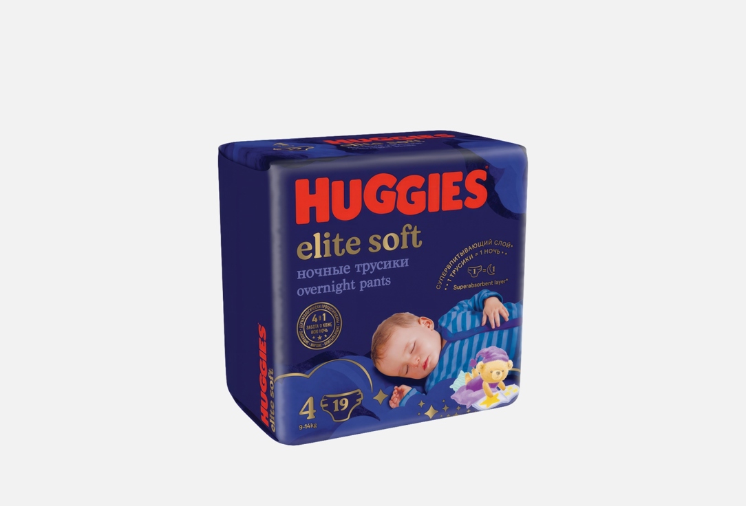 Изображение товара Ночные трусики-подгузники Huggies Elite Soft 4 Overnight 9-14kg