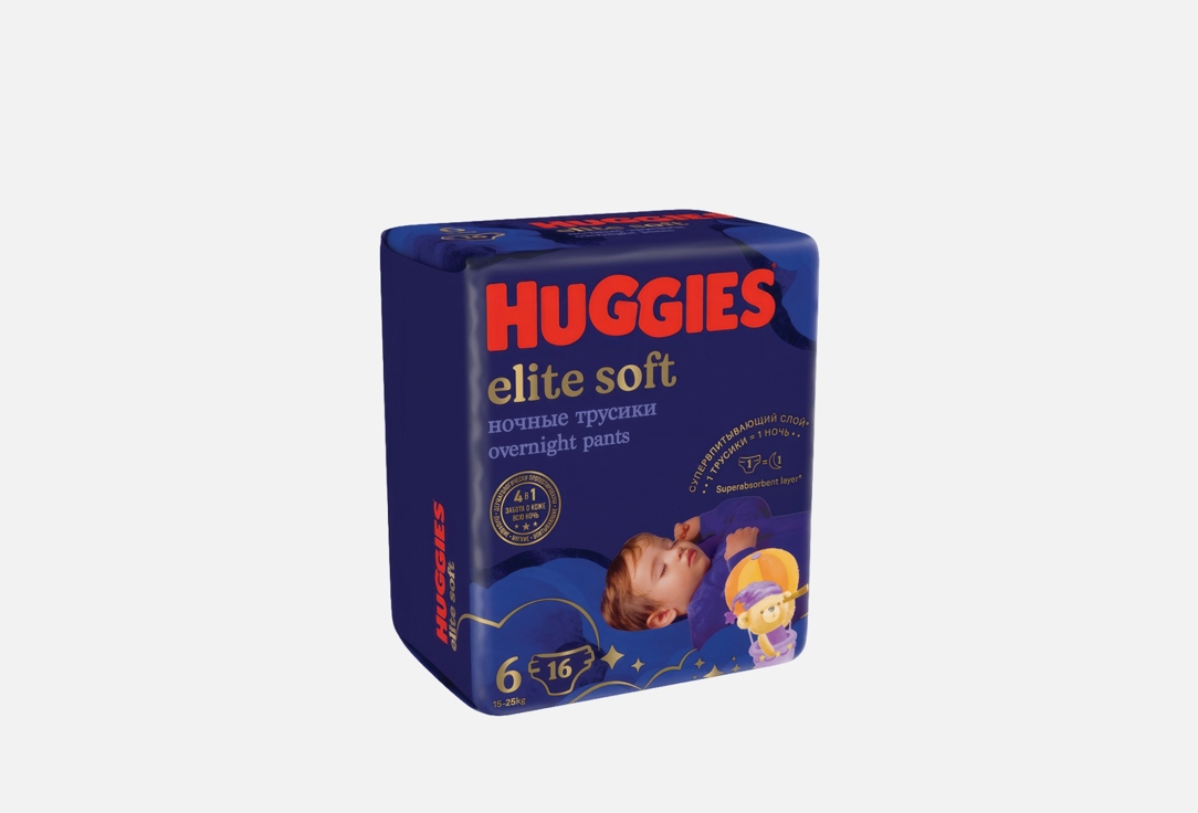 Изображение товара Ночные трусики-подгузники Huggies Elite Soft 6 Overnight 15-25kg