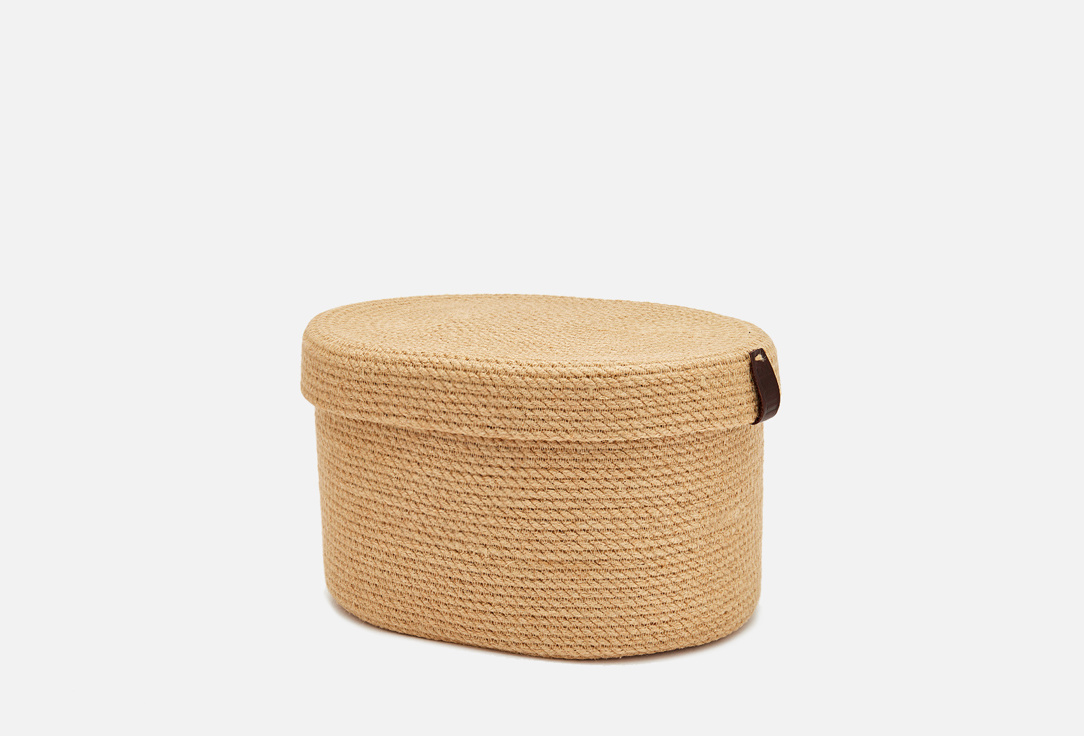 

КОРЗИНА ИЗ ДЖУТА ПОЛЕ, Коричневый, Для хранения с крышкой 30 х20 1 шт