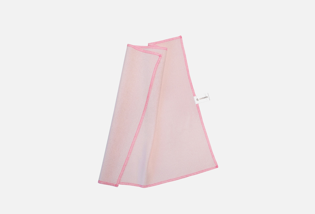 Шелковое полотенце ASSORO Розовое 26х26 2 шт цена и фото