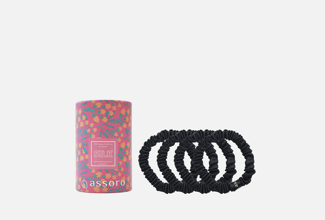 

Набор шелковых резинок ASSORO, Черный 4 шт