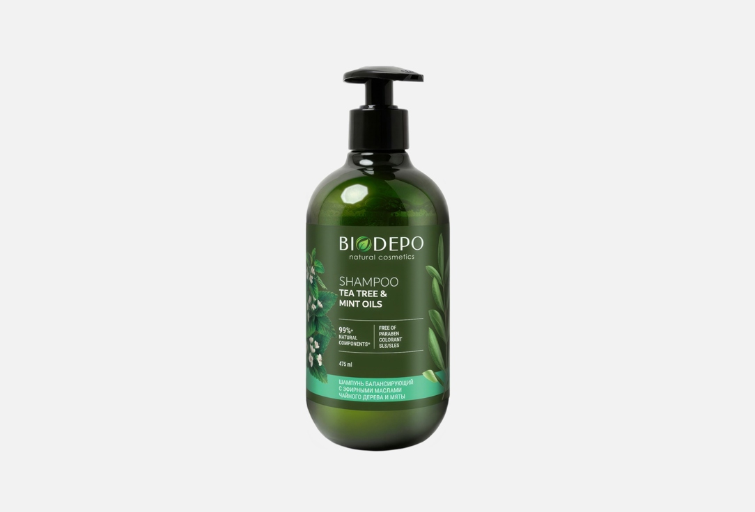 Изображение товара Шампунь для волос натуральный BIODEPO Tea tree oil & peppermint oil