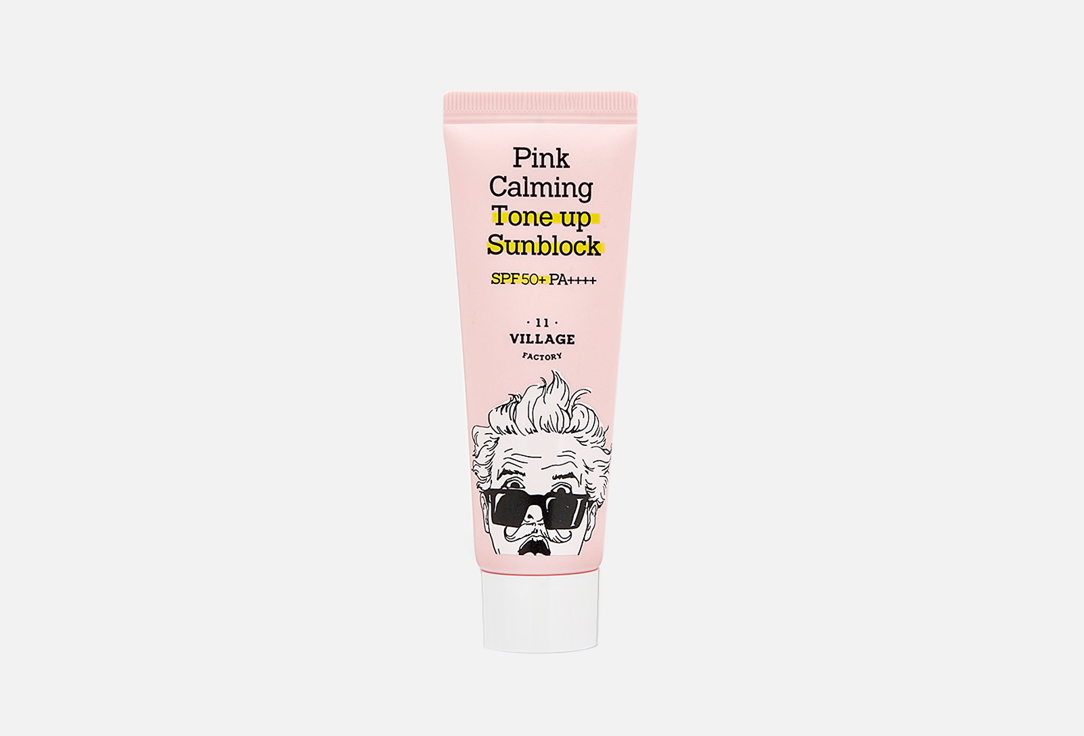 успокаивающий солнцезащитный крем pink calming sun block spf50 pa 50 мл Солнцезащитный крем SPF50 PA++++ VILLAGE 11 FACTORY Pink Calming Sun Block 25 мл