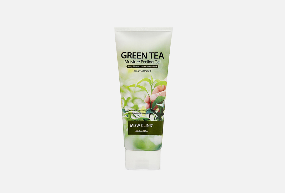 Гель 3W CLINIC Green Tea Moisture Peeling Gel 180 мл пудра c экстрактом зеленого чая farres powder with green tea extract 13 5 гр