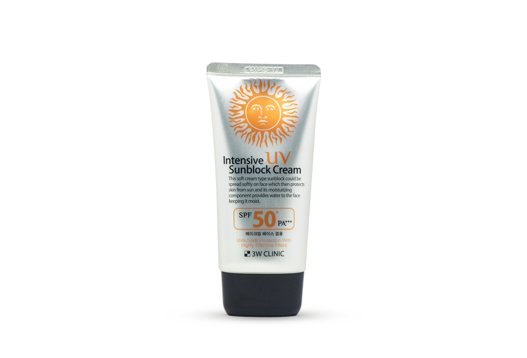 Солнцезащитный крем 3W CLINIC Intensive UV Sunblock Cream SPF50+ PA+++ 70 мл jigott крем солнцезащитный с эффектом осветления whitening uv sun block cream spf50 pa 70мл