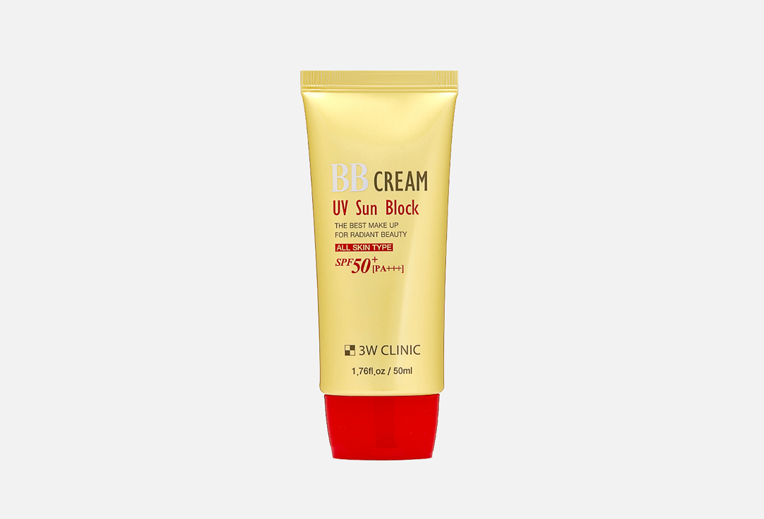 Солнцезащитный ВВ крем  3W CLINIC UV Sun Block BB Cream SPF50+/PA+++  