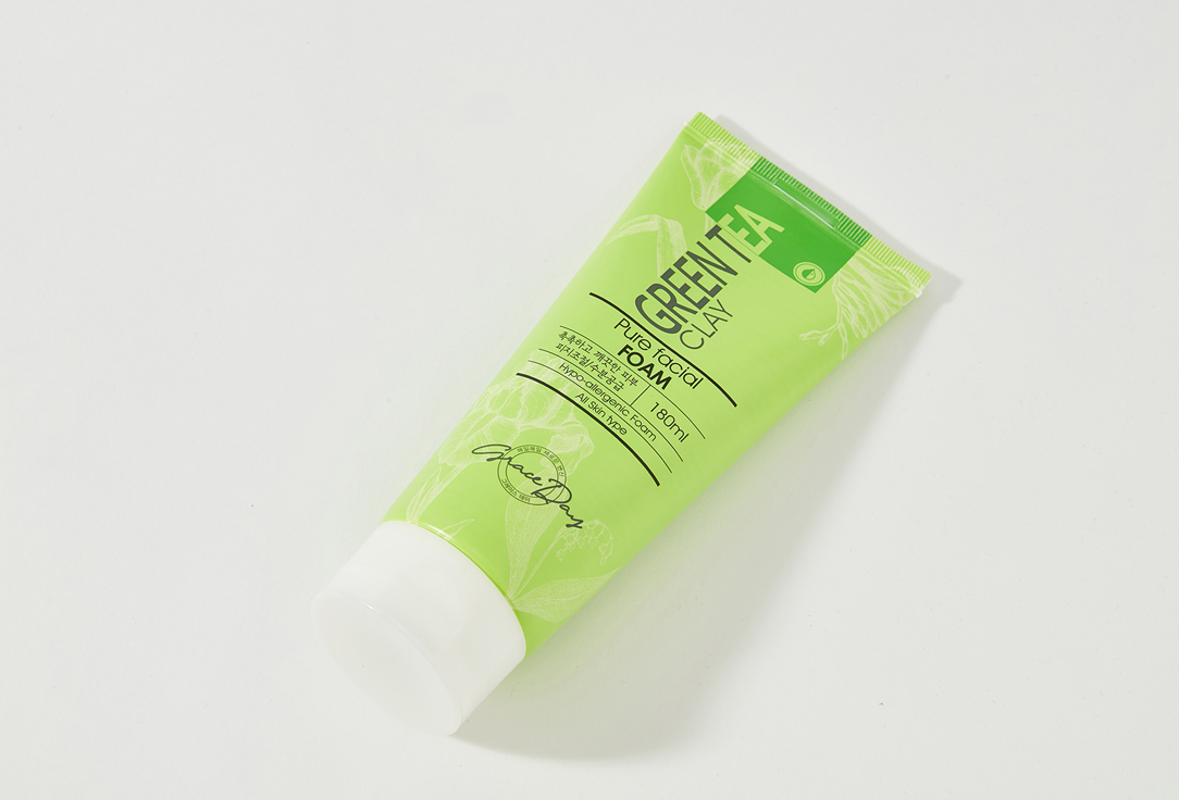 Пенка для умывания  Grace Day Green Tea Clay Pure Facial Foam 