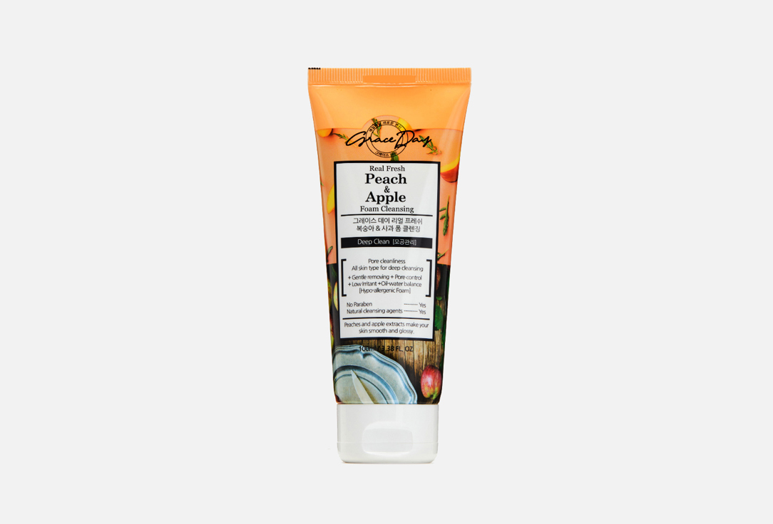 Пенка для лица GRACE DAY Real Fresh Peach & Apple Foam Cleanser 100 мл пенка для умывания grace day real fresh mugwort
