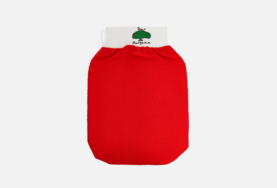 Рукавичка-мочалка для гоммажа в бане, душе или хаммаме Arganoil Gant de Kessa (красная) 
