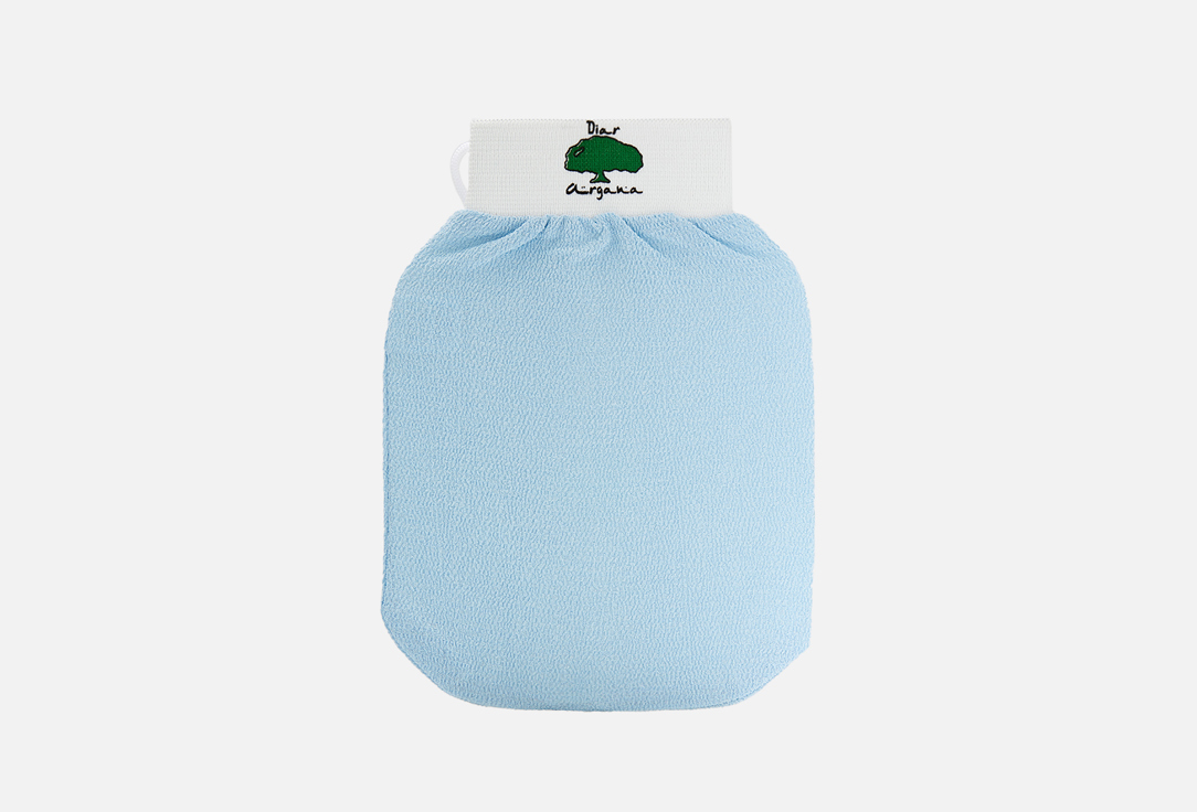 цена Рукавичка-мочалка для гоммажа в бане, душе или хаммаме ARGANOIL Gant de Kessa (небесно-голубая)