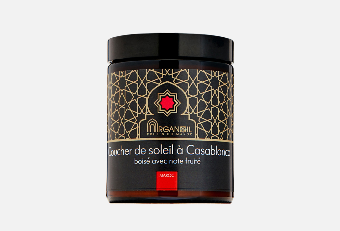 Ароматическая свеча с древесно-фруктовым ароматом Arganoil Сoucher de soleil à Casablanca 